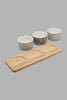 Redtag-Assorted-Round-Serving-Bowl-With-Bamboo-Tray-(4-Piece)-Serving-Bowls-Home-Dining-