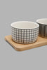Redtag-Assorted-Round-Serving-Bowl-With-Bamboo-Tray-(4-Piece)-Serving-Bowls-Home-Dining-