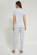 تنزيل الصورة على معرض الصور، Redtag-Grey-All-Day-Printed-Pyjama-Set-(2-Pcs)-Pyjama-Sets-Women's-
