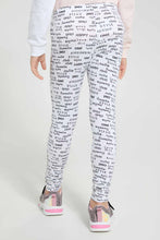 Load image into Gallery viewer, Redtag-White-Printed-Legging-Leggings-Girls-2 to 8 Years
