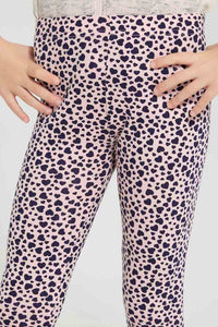 Pink Heart Print Legging