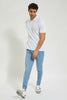 Redtag-White-Zip-Placket-Polo-Shirt-Polo-Shirts-Men's-