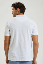تنزيل الصورة على معرض الصور، Redtag-White-Zip-Placket-Polo-Shirt-Polo-Shirts-Men&#39;s-

