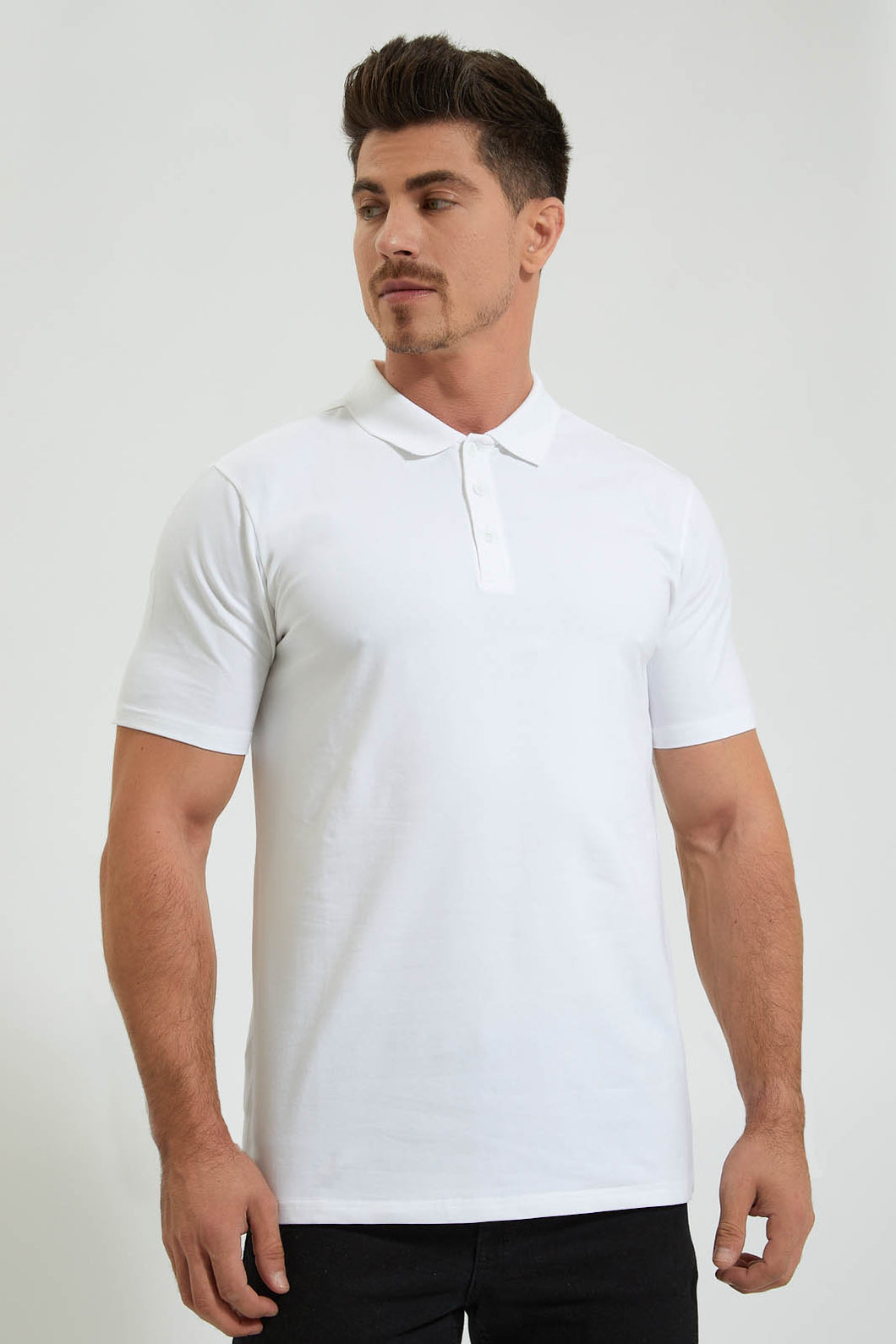 Redtag-White-Polo-Shirt-Colour:White,-Filter:Men's-Clothing,-Men-T-Shirts,-New-In,-New-In-Men,-Non-Sale,-Section:Men,-TBL,-W21B-Men's-