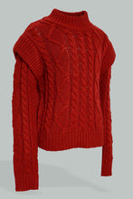Load image into Gallery viewer, Redtag-Red-Highneck-Cable-Pullover-Colour:Red,-EHW,-Filter:Senior-Girls-(9-to-14-Yrs),-GSR-Pullovers,-New-In,-New-In-GSR,-Non-Sale,-Section:Kidswear,-W21B-Senior-Girls-9 to 14 Years
