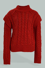 Load image into Gallery viewer, Redtag-Red-Highneck-Cable-Pullover-Colour:Red,-EHW,-Filter:Senior-Girls-(9-to-14-Yrs),-GSR-Pullovers,-New-In,-New-In-GSR,-Non-Sale,-Section:Kidswear,-W21B-Senior-Girls-9 to 14 Years
