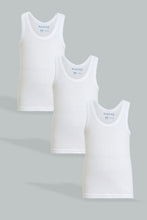 Load image into Gallery viewer, Redtag-White-3Pack-Vest-Basic-Vests-Boys-2 to 8 Years
