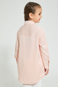 Redtag-Pink-Twill-Shirt-Blouse-Blouses-Girls-2 to 8 Years