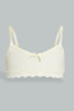 Redtag-Light-Yellow/White-Stripes-X-Light-Yellow-Bra-(2Pack)-Non-Padded-Senior-Girls-9 to 14 Years