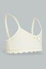 Redtag-Light-Yellow/White-Stripes-X-Light-Yellow-Bra-(2Pack)-Non-Padded-Senior-Girls-9 to 14 Years