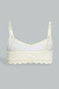 Redtag-Light-Yellow/White-Stripes-X-Light-Yellow-Bra-(2Pack)-Non-Padded-Senior-Girls-9 to 14 Years