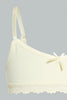 Redtag-Light-Yellow/White-Stripes-X-Light-Yellow-Bra-(2Pack)-Non-Padded-Senior-Girls-9 to 14 Years