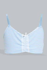 Redtag-Lt-Blue/White-Stripes-X-Lt-Pink-Bra-(2Pack)-365,-Colour:Assorted,-Filter:Senior-Girls-(9-to-14-Yrs),-GSR-Bras,-New-In,-New-In-GSR,-Non-Sale,-Section:Kidswear-Senior-Girls-9 to 14 Years