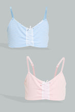 Load image into Gallery viewer, Redtag-Lt-Blue/White-Stripes-X-Lt-Pink-Bra-(2Pack)-365,-Colour:Assorted,-Filter:Senior-Girls-(9-to-14-Yrs),-GSR-Bras,-New-In,-New-In-GSR,-Non-Sale,-Section:Kidswear-Senior-Girls-9 to 14 Years
