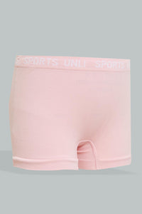 Redtag-White/Pink-X-Pink/White-Sports-Boxer-Brief-(2Pack)-365,-Colour:Assorted,-Filter:Senior-Girls-(9-to-14-Yrs),-GSR-Bras,-New-In,-New-In-GSR,-Non-Sale,-Section:Kidswear-Senior-Girls-9 to 14 Years