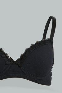 Redtag-Black/Black-Padded-Bra-(2Pack)-365,-Colour:Black,-Filter:Senior-Girls-(9-to-14-Yrs),-GSR-Bras,-New-In,-New-In-GSR,-Non-Sale,-Section:Kidswear-Senior-Girls-9 to 14 Years