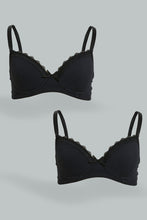 Load image into Gallery viewer, Black Padded Bra Set (Pack Of 2)
