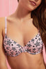 Grey/Pink Printed Padded T-Shirt Bra (2 Piece)