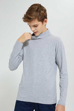 Load image into Gallery viewer, Redtag-Grey-Mel-High-Neck-T-Shirt-BSR-T-Shirts,-Colour:Grey,-Filter:Senior-Boys-(9-to-14-Yrs),-New-In,-New-In-BSR,-Non-Sale,-Section:Kidswear,-TBL,-W21B-Senior-Boys-9 to 14 Years
