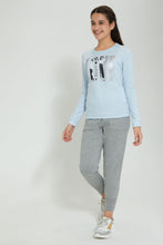 تنزيل الصورة على معرض الصور، Redtag-Grey-Melange-Sweater-Jogger-Cargo-Pants-Senior-Girls-9 to 14 Years
