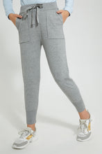 تنزيل الصورة على معرض الصور، Redtag-Grey-Melange-Sweater-Jogger-Cargo-Pants-Senior-Girls-9 to 14 Years
