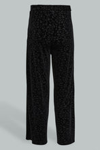 Load image into Gallery viewer, Redtag-Black-Wideleg-Velvet-Culottes-Trousers-Senior-Girls-9 to 14 Years

