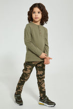 تنزيل الصورة على معرض الصور، Redtag-Greem-Camo-Rib-Waistband-Trouser-Chinos-Boys-2 to 8 Years
