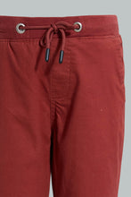 Load image into Gallery viewer, Redtag-Burgundy-Rib-Wasiastband-Trouser-Chinos-Boys-2 to 8 Years
