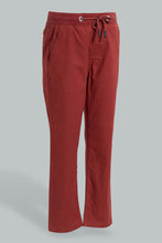 Load image into Gallery viewer, Redtag-Burgundy-Rib-Wasiastband-Trouser-Chinos-Boys-2 to 8 Years
