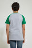 Grey Raglan T-Shirt With Green Sleeves