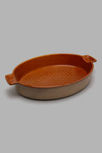 Load image into Gallery viewer, Redtag-Brown-Oval-Embossed-Baking-Dish-Serving-Dish-Home-Dining-
