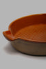 Redtag-Brown-Oval-Embossed-Baking-Dish-Serving-Dish-Home-Dining-