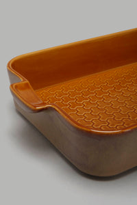 Redtag-Brown-Rectangle-Embossed-Baking-Dish-(Medium)-Colour:Brown,-DIN-HOME-SPUN-2,-Filter:Home-Dining,-HMW-DIN-Serving-Dish,-New-In,-New-In-HMW-DIN,-Non-Sale,-Section:Homewares,-W21B-Home-Dining-