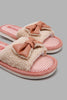 Redtag-Ivory-Bow-Trim-Slippers-Slippers-Senior-Girls-5 to 14 Years