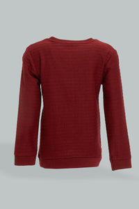 Burgundy Jacquard T-Shirt