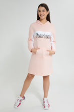 تنزيل الصورة على معرض الصور، Redtag-Pink/White-Colorblocking-Hooded-Dress-Dresses-Senior-Girls-9 to 14 Years

