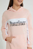 Redtag-Pink/White-Colorblocking-Hooded-Dress-Dresses-Senior-Girls-9 to 14 Years