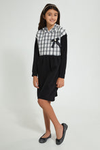 Load image into Gallery viewer, Redtag-Black/Tweeds-Hooded-Dress-Dresses-Senior-Girls-9 to 14 Years
