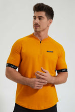 Load image into Gallery viewer, Redtag-Mustard-Zip-Placket-Henley-Colour:Mustard,-Filter:Men&#39;s-Clothing,-Men-T-Shirts,-New-In,-New-In-Men,-Non-Sale,-Section:Men,-W21A-Men&#39;s-
