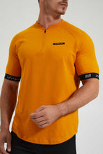 Load image into Gallery viewer, Redtag-Mustard-Zip-Placket-Henley-Colour:Mustard,-Filter:Men&#39;s-Clothing,-Men-T-Shirts,-New-In,-New-In-Men,-Non-Sale,-Section:Men,-W21A-Men&#39;s-
