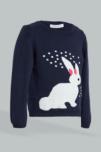 Navy Bunny Pullover