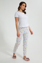 تنزيل الصورة على معرض الصور، Redtag-Grey-Melange-Heart-Printed-Pyjama-Bottom-Pyjama-Bottoms-Women&#39;s-
