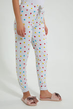 تنزيل الصورة على معرض الصور، Redtag-Grey-Melange-Heart-Printed-Pyjama-Bottom-Pyjama-Bottoms-Women&#39;s-
