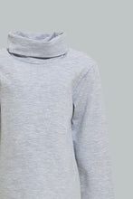 Load image into Gallery viewer, Redtag-Mid-Grey-High-Neck-Tshirt-Long-Sleeves-Infant-Boys-3 to 24 Months
