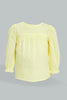 Yellow Gathered  Blouse