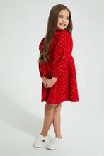 تنزيل الصورة على معرض الصور، Redtag-Red-Polka-Dot-Dress-Dresses-Girls-2 to 8 Years
