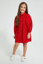تنزيل الصورة على معرض الصور، Redtag-Red-Polka-Dot-Dress-Dresses-Girls-2 to 8 Years
