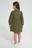 Redtag-Olive-Polka-Dot-Dress-Dresses-Girls-2 to 8 Years
