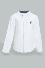 تنزيل الصورة على معرض الصور، Redtag-White-Shear-Sucker-Long-Sleeve-Shirt-Casual-Shirts-Infant-Boys-3 to 24 Months
