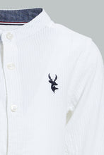 تنزيل الصورة على معرض الصور، Redtag-White-Shear-Sucker-Long-Sleeve-Shirt-Casual-Shirts-Infant-Boys-3 to 24 Months
